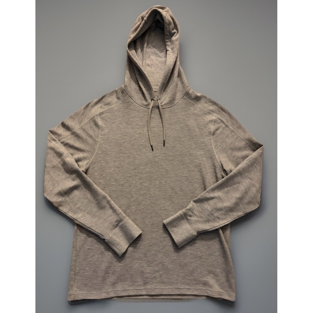 RLX Ralph Lauren Long Sleeve Waffle Knit Hoodie Sweatshirt Gray Logo XL JBHS